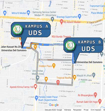 Lokasi dan Peta (Google Map) Universitas Deli Sumatera M Universitas Deli Sumatera Ak